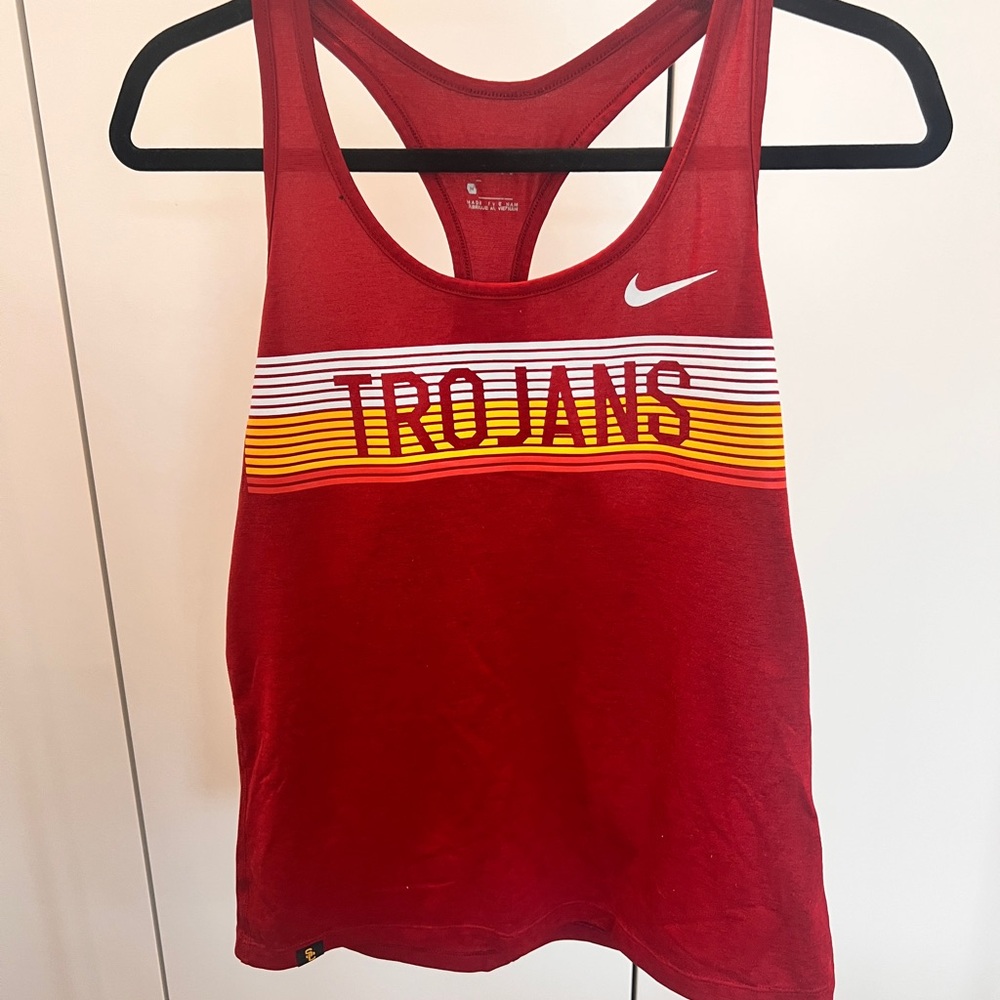 Nike Red and Yellow Trojans Tank Top